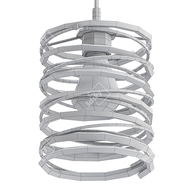 Industrial Iron Pendant Light 3D model image 2