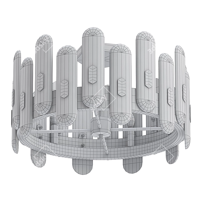 Crystal Plate Ceiling Chandelier 3D model image 2