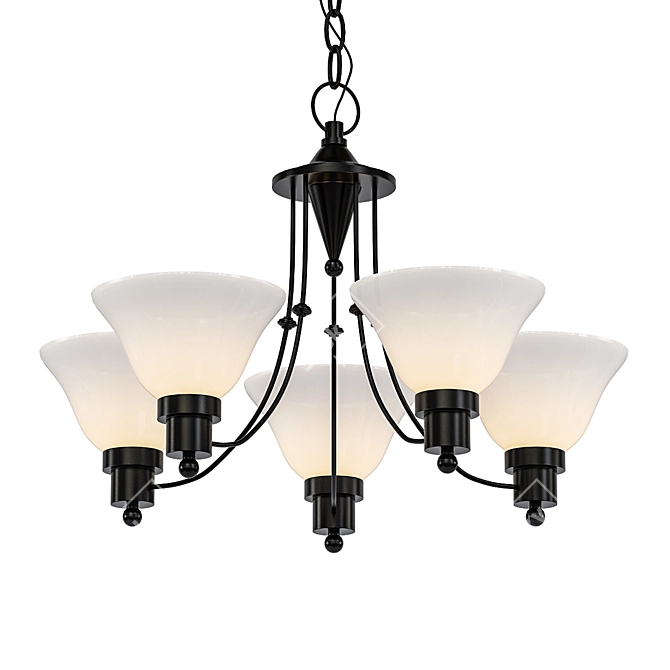 Elegant 5-Light Chandelier: Perkins 3D model image 1