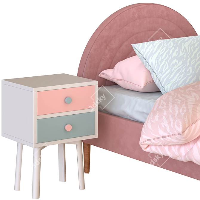 Rainbow Shaped Single Bed 3D model image 2