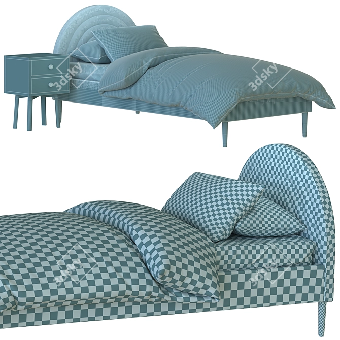 Rainbow Shaped Single Bed 3D model image 3