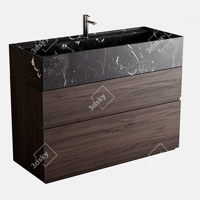 Roble Carbó 1200: Floor Cabinet with Sink 3D model image 1