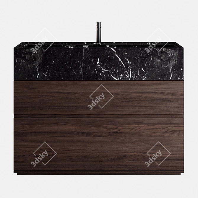 Roble Carbó 1200: Floor Cabinet with Sink 3D model image 2