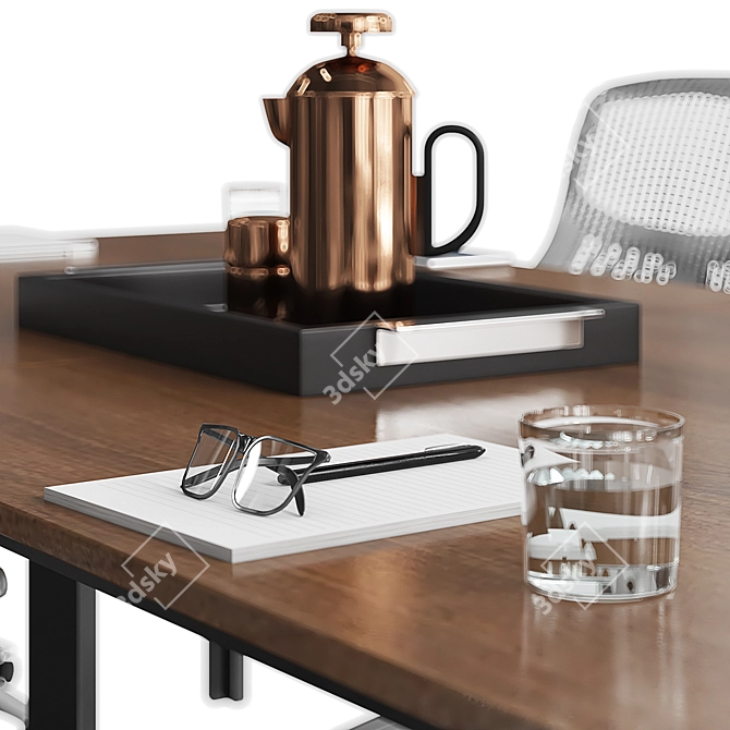 TurboSmooth Woody Conference Table 3D model image 4