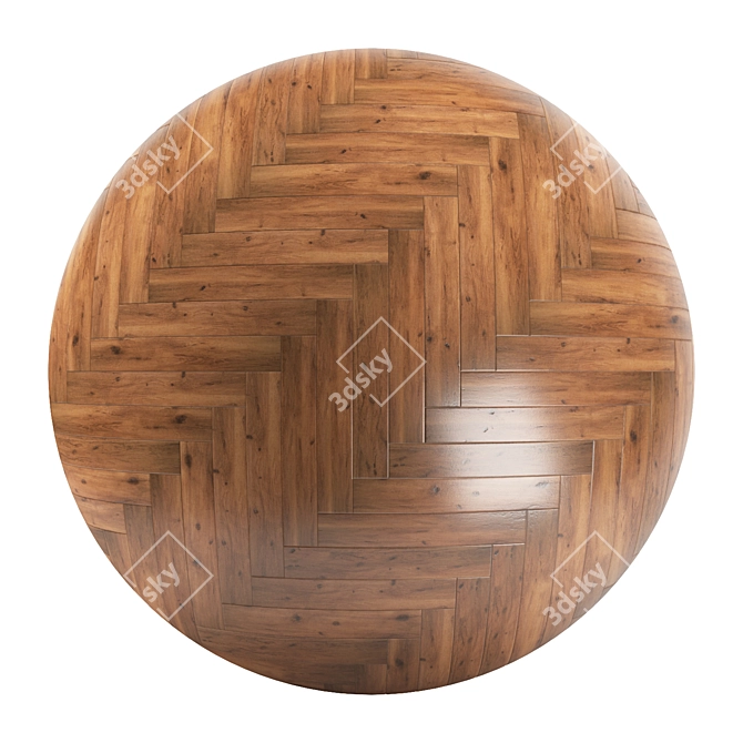 Parquet 27: Standard & Herringbone Patterns, PBR 4K 3D model image 2