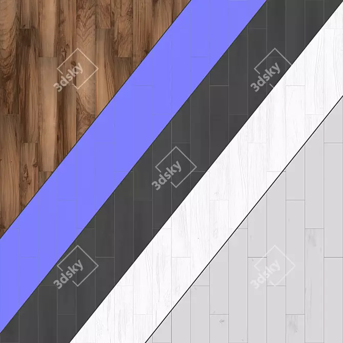 Parquet 28: Standard & Herringbone Patterns | PBR Textures Included 3D model image 3