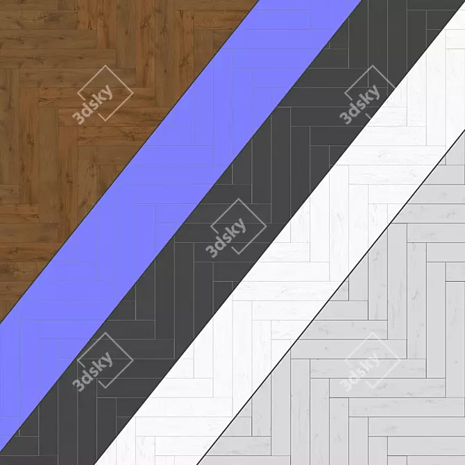 Parquet 31 - Standard & Herringbone Patterns, PBR 4k Textures 3D model image 4