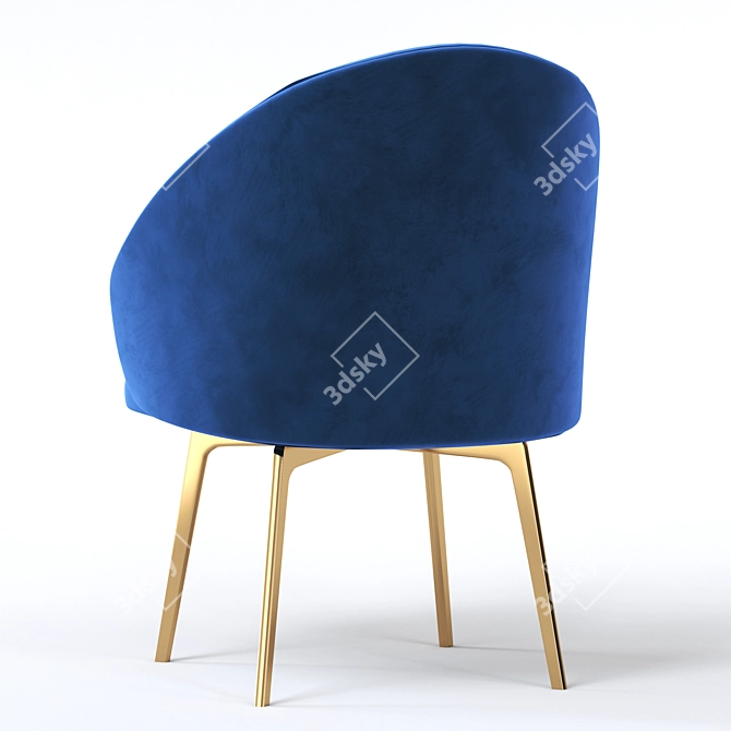  Plush Chenille Dining Chair 3D model image 5
