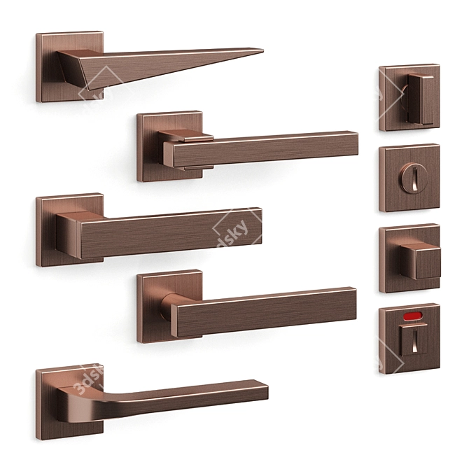 Elegant Olivari Door Handles 3D model image 3