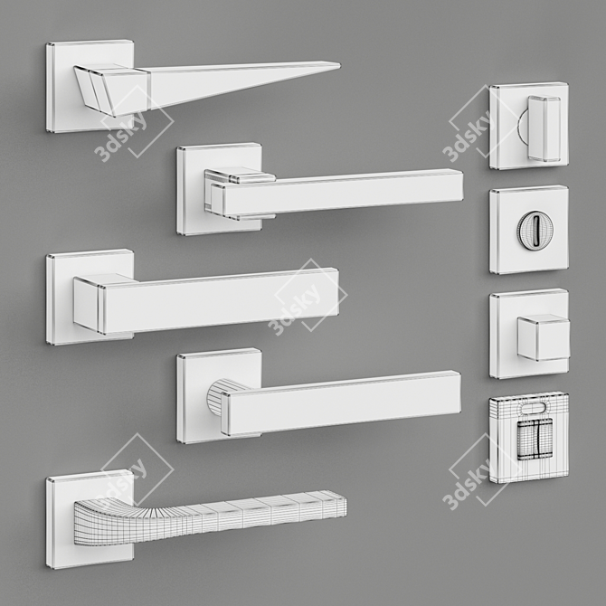 Elegant Olivari Door Handles 3D model image 4