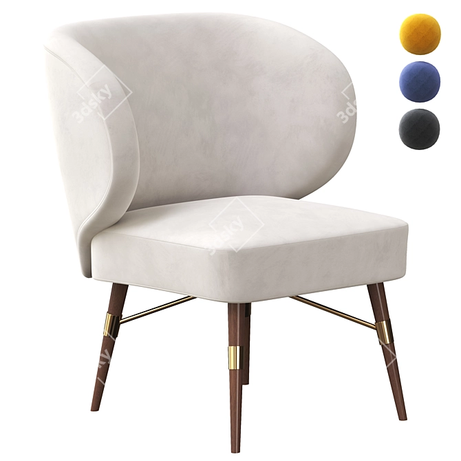 Elegant Louis Armchair - Timeless Design 3D model image 1