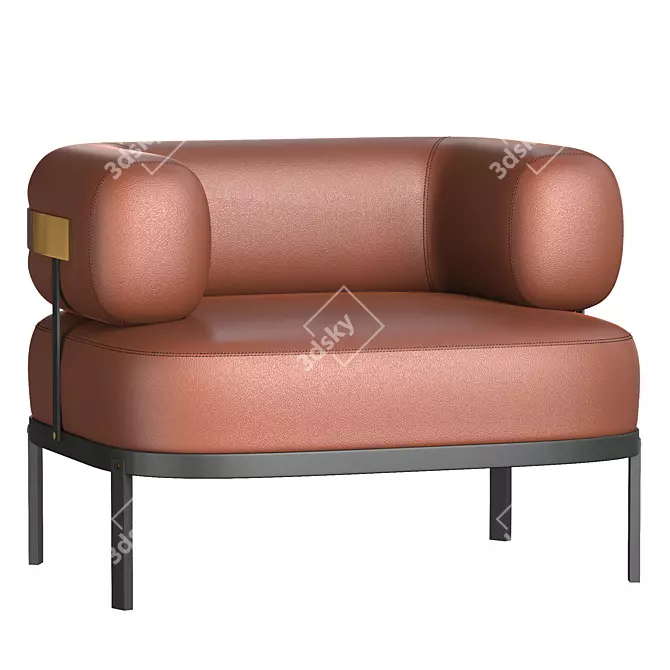 Belt Leather Accent Chair 3D model image 1