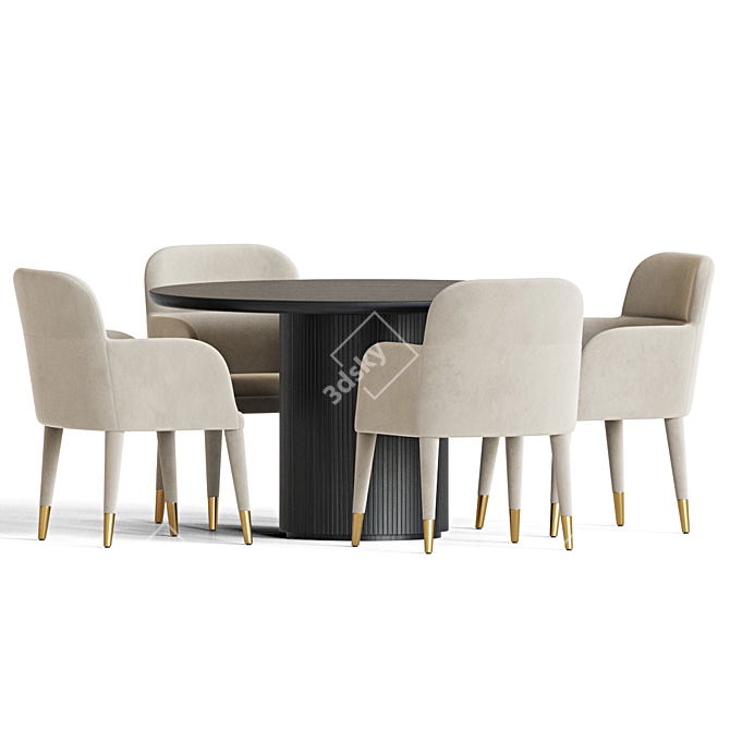 Modern Dining Set 104 3D model image 3