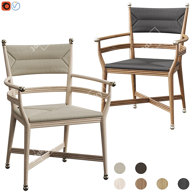 Title: Kelmscott Armchair: Stylish and Versatile 3D model image 1