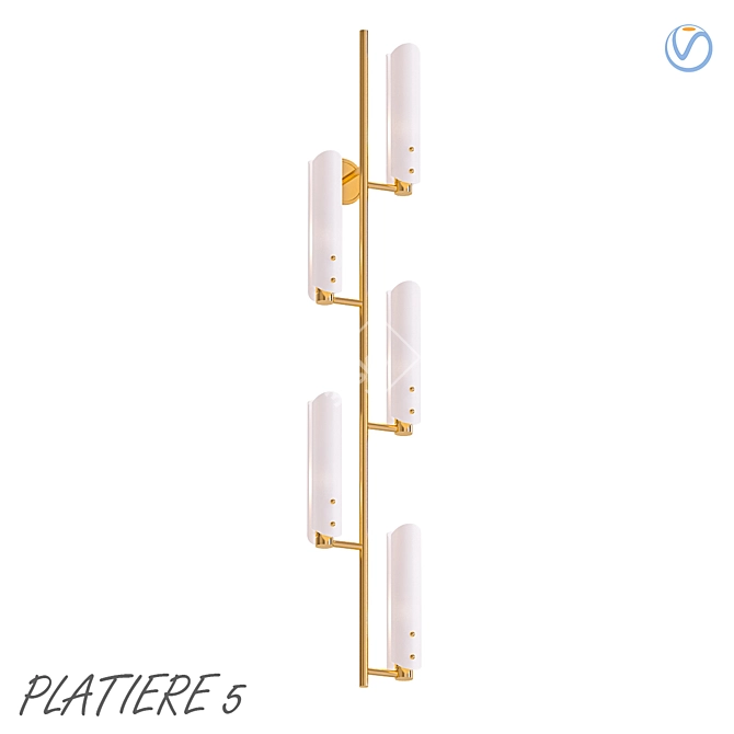 Elegant 5-Light Platiere Sconce 3D model image 1