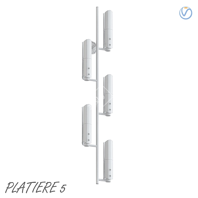 Elegant 5-Light Platiere Sconce 3D model image 2