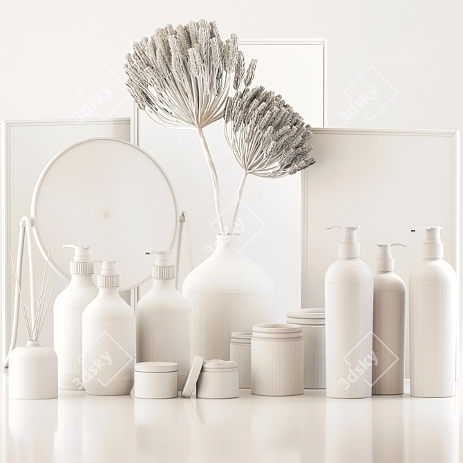 Elegant Bathroom Accessories Set 3D model image 3