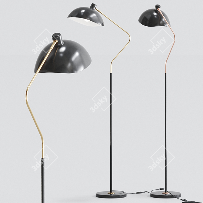 Leap Industrial Steel Floor Lamp 3D model image 1