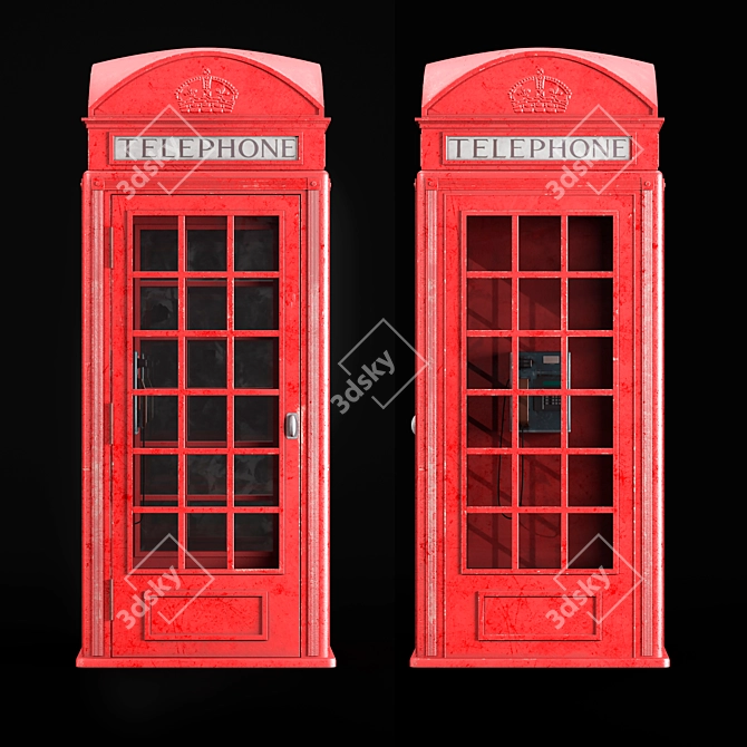 Classic London Phone Booth 3D model image 3