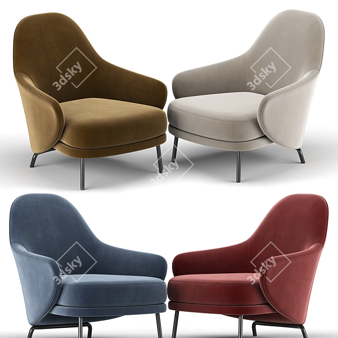 Luxurious Angie Armchair in Minotti 3D model image 2