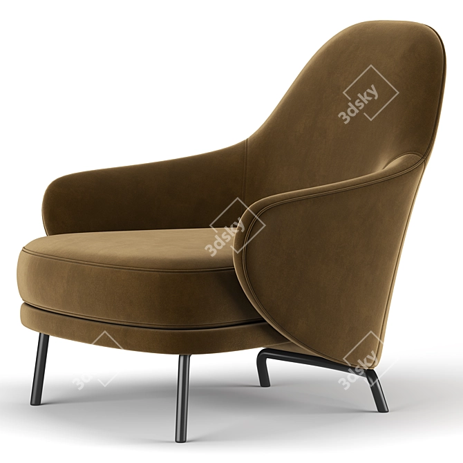 Luxurious Angie Armchair in Minotti 3D model image 4