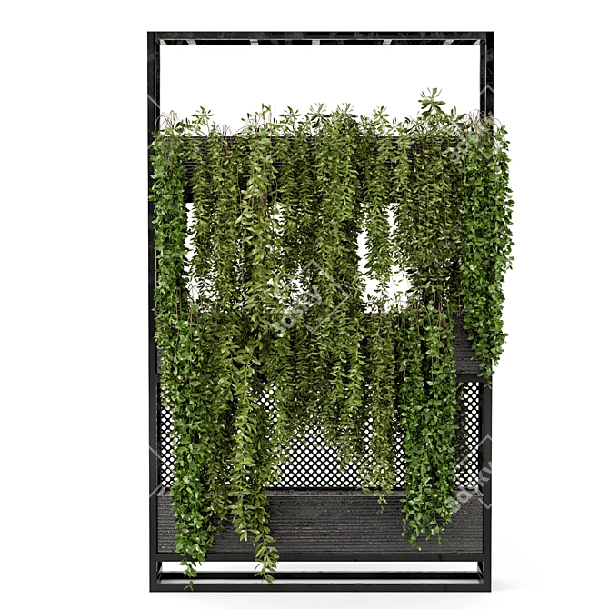 Set of 100 Indoor Hanging Plants: Metal Stand 3D model image 4