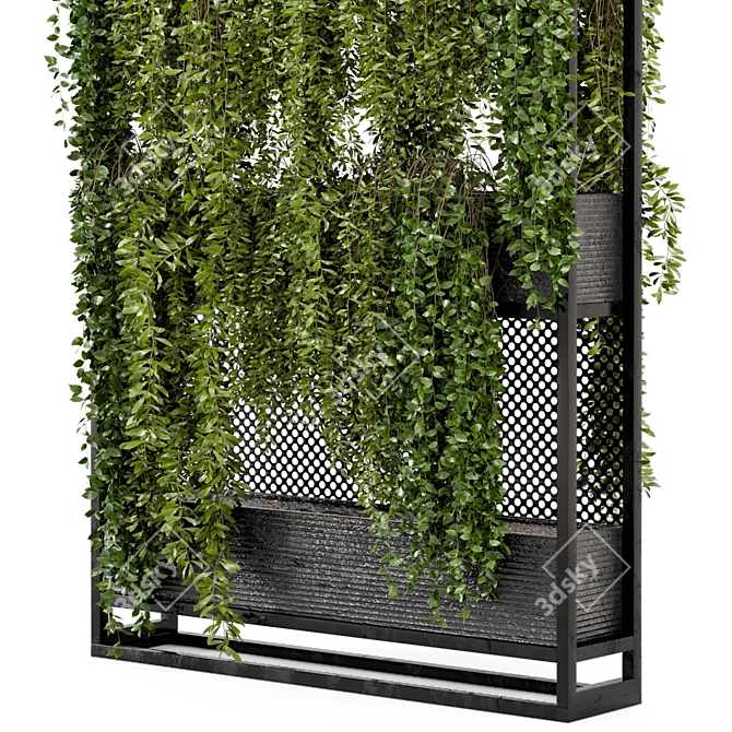 Set of 100 Indoor Hanging Plants: Metal Stand 3D model image 5