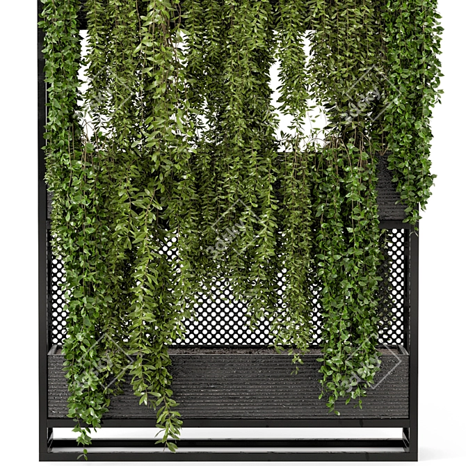 Set of 100 Indoor Hanging Plants: Metal Stand 3D model image 6