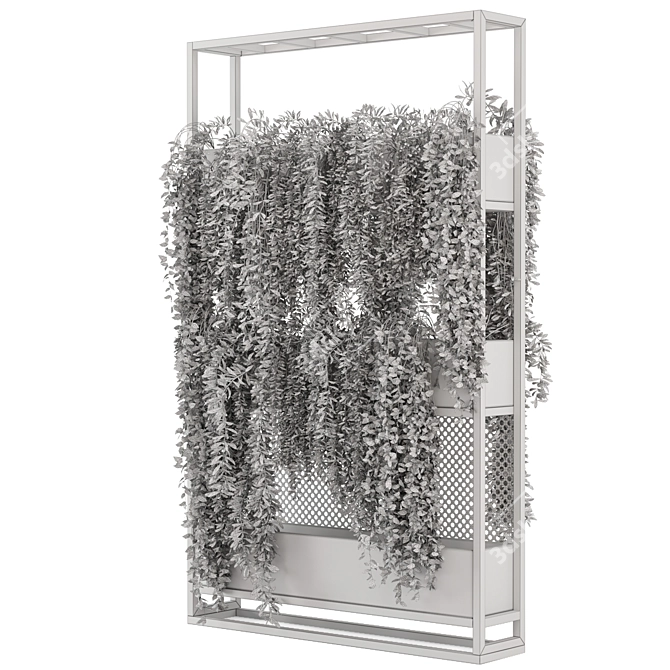 Set of 100 Indoor Hanging Plants: Metal Stand 3D model image 7