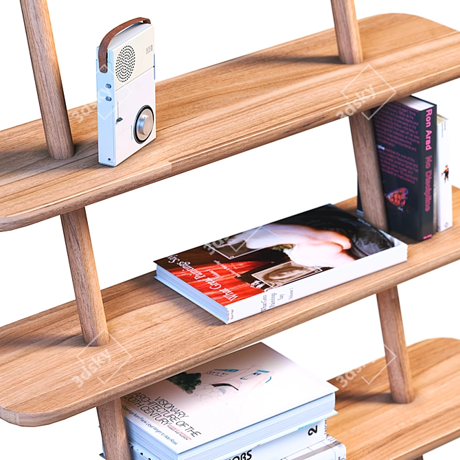  Solid Wood Bookshelf 3D model image 2