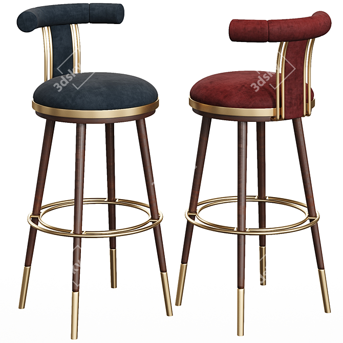 Moris Bar Chair: Elegant And Stylish 3D model image 1