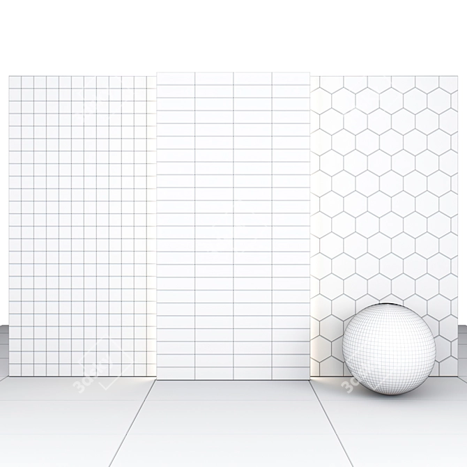 White Fun Marble: Textured Slabs & Tiles 3D model image 5