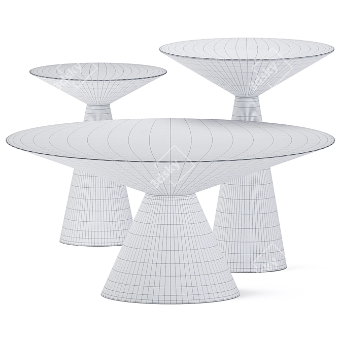 Sleek Metal Coffee Tables 3D model image 3