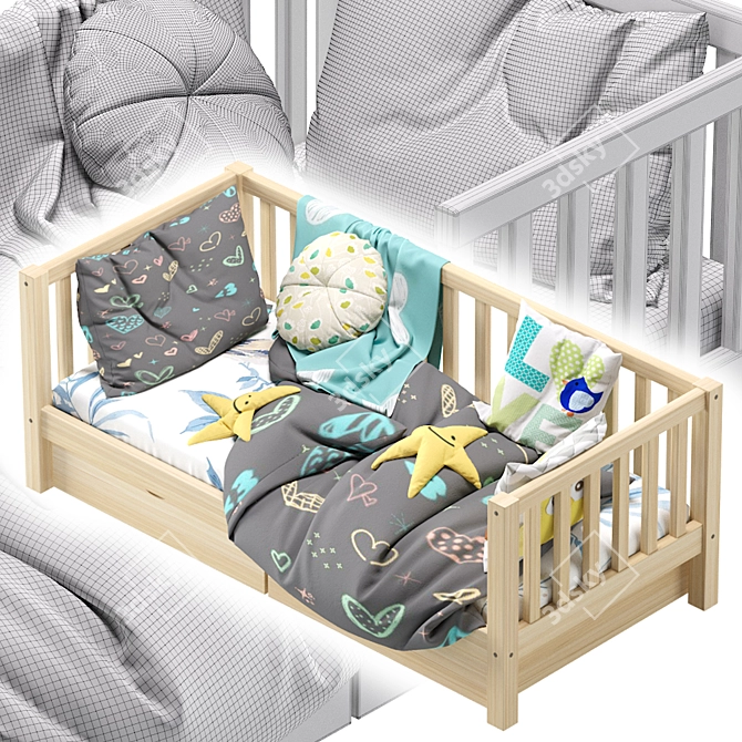 Henry Children's Bed with Drawers: Stylish and Functional 3D model image 7