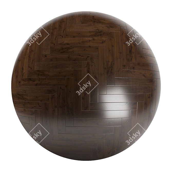 Versatile Parquet Flooring: Standard & Herringbone Patterns | 12 Planks | PBR Textures | 4K 3D model image 2