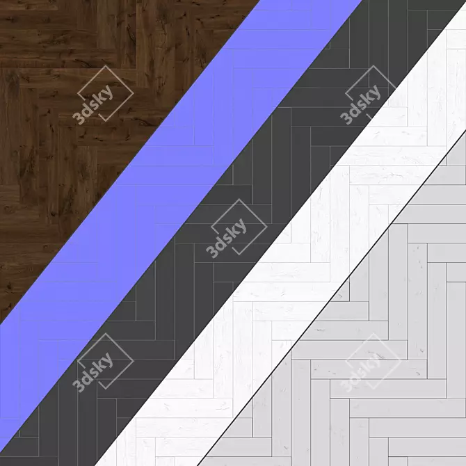 Versatile Parquet Flooring: Standard & Herringbone Patterns | 12 Planks | PBR Textures | 4K 3D model image 4