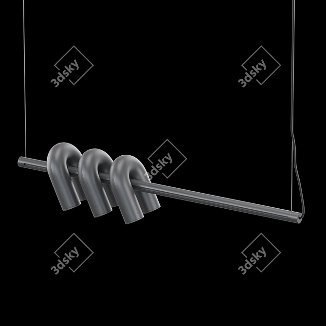 Elegant LED Tube Lamp 3D model image 2