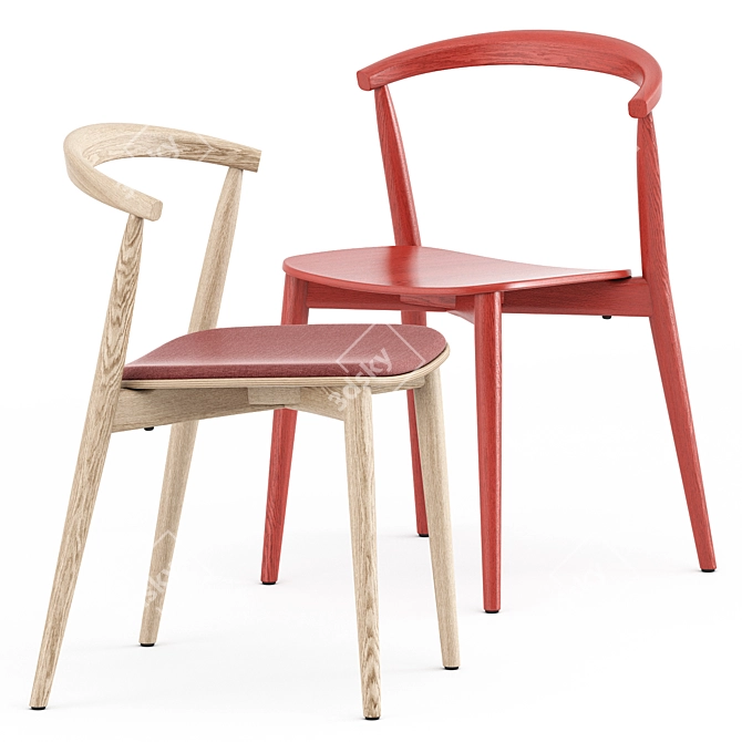 Modern Wood Light Chair | Cappellini 3D model image 1