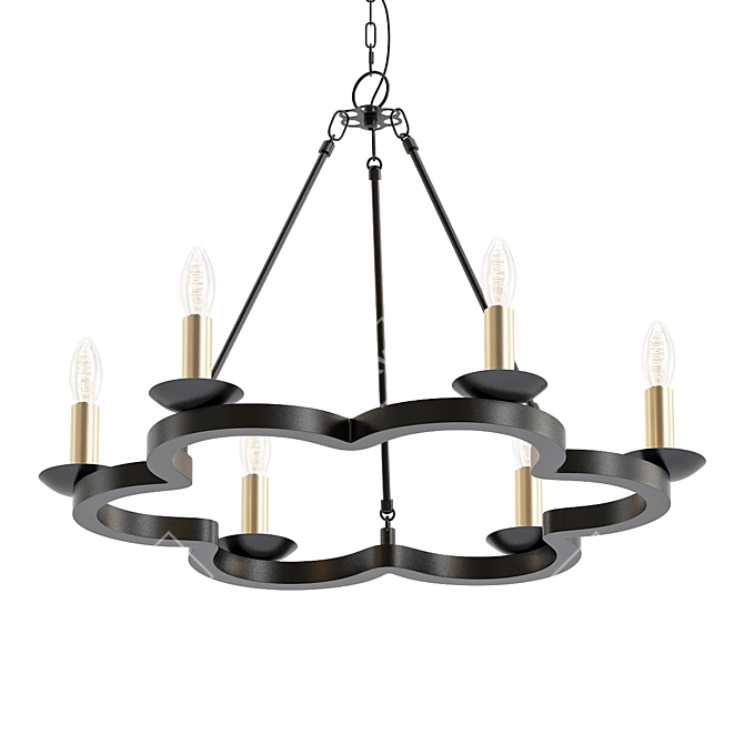 Industrial Iron Ring Chandelier 3D model image 1