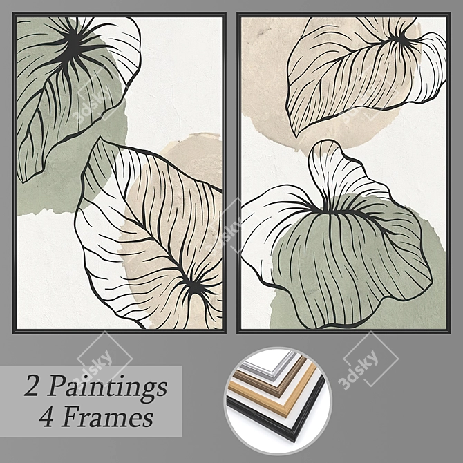 Elegant Wall Art Set 3D model image 1