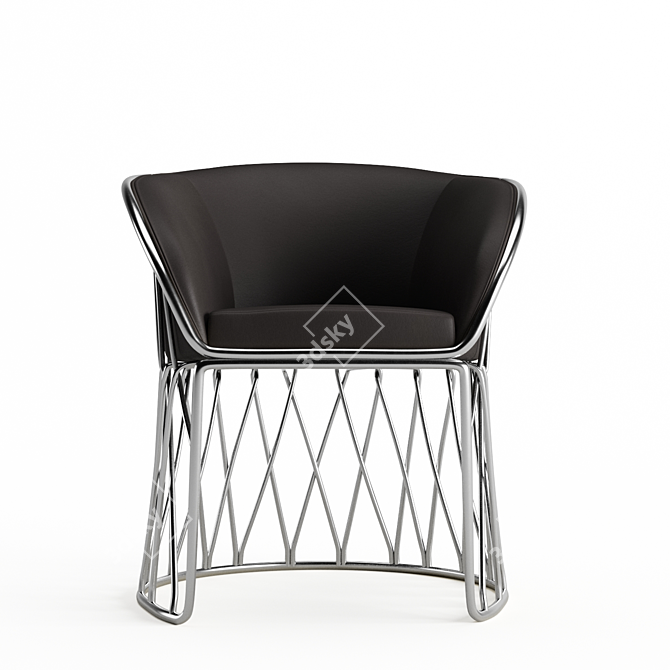 Mexican Leather Equipal Chair 3D model image 6