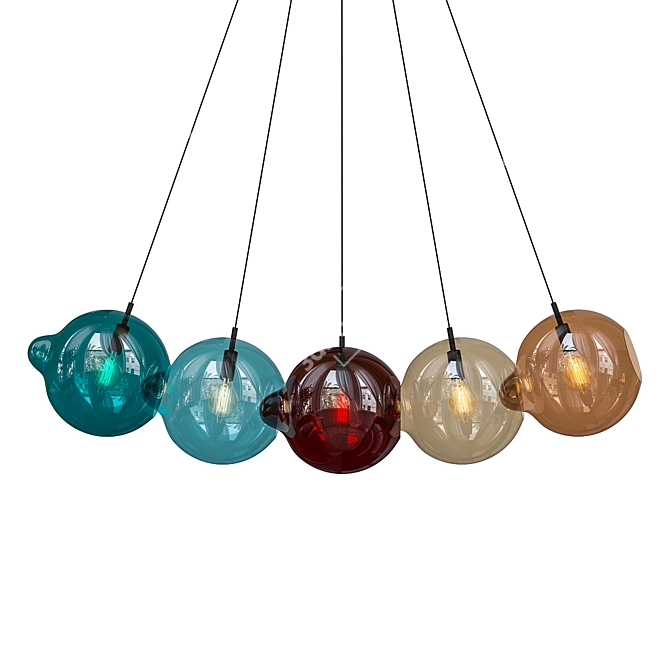 Elegant Glass Pendulum Light 3D model image 1