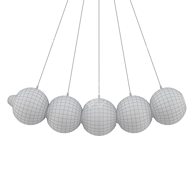 Elegant Glass Pendulum Light 3D model image 2