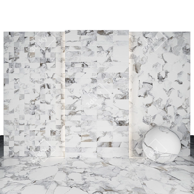 Elegant Glossy Marble Collection 3D model image 3