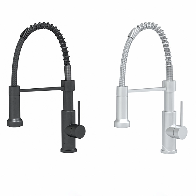 Sleek Modern Kitchen Faucet Set 3D model image 3