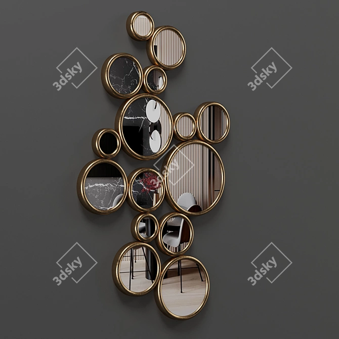 Versatile Round Mirrors: Bronze and Copper 3D model image 1