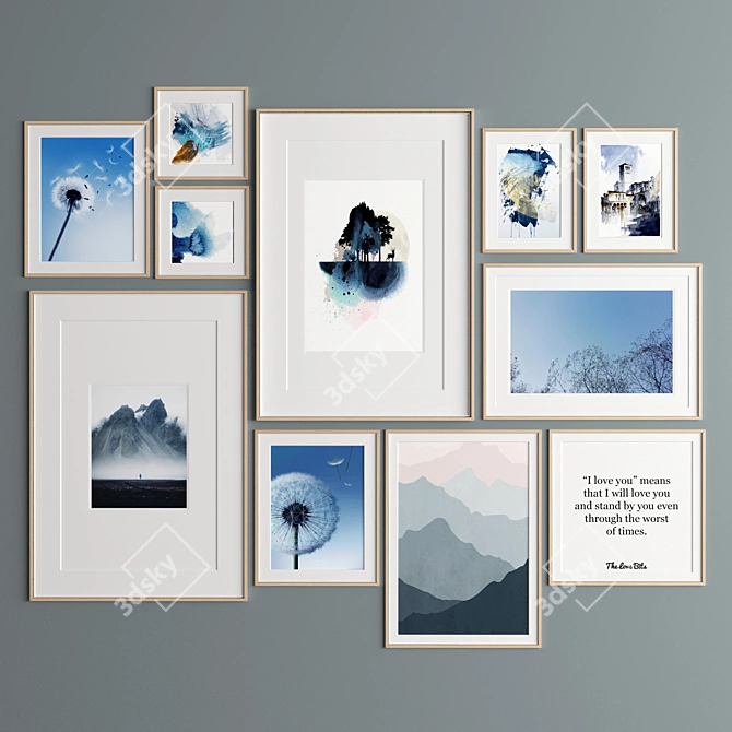 Versatile Art Frame Collection - Various Sizes & Materials 3D model image 2