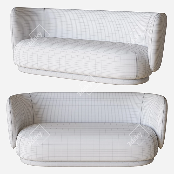 Elegant Rico Sofa by Ferm 3D model image 3