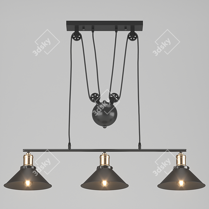 Minsk Pendant Lamp: Stylish and Adjustable Lighting Solution 3D model image 1