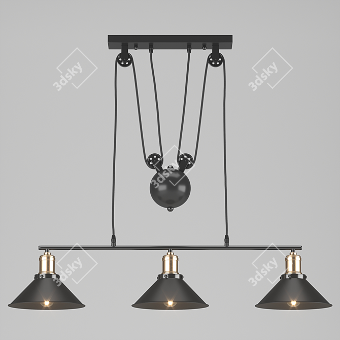 Minsk Pendant Lamp: Stylish and Adjustable Lighting Solution 3D model image 2